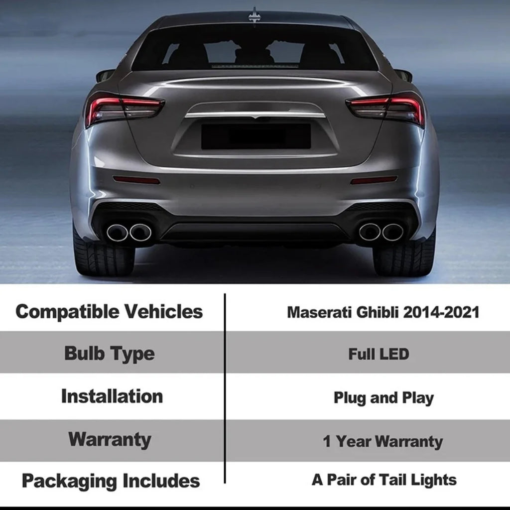 Car Styling For Maserati Ghibli Taillight 2014-2022 Upgrade Rear Tail Lights Assembly DRL