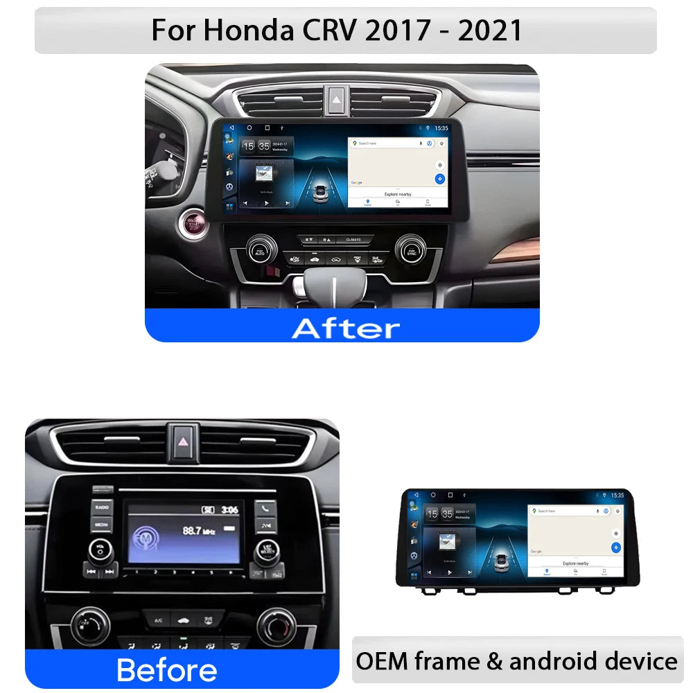 12.3" Android Carplay Car Radio For Honda CRV CR-V 2017 2018 2019 2020 2021 Car Multimedia