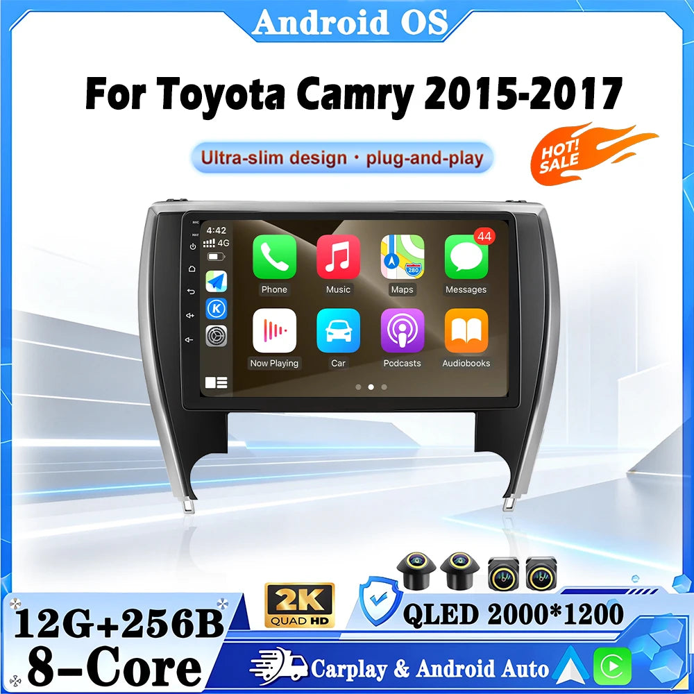 Android Auto Carplay For Toyota Camry 2015-2017 Car Radio Multimedia Video Player WiFi GPS