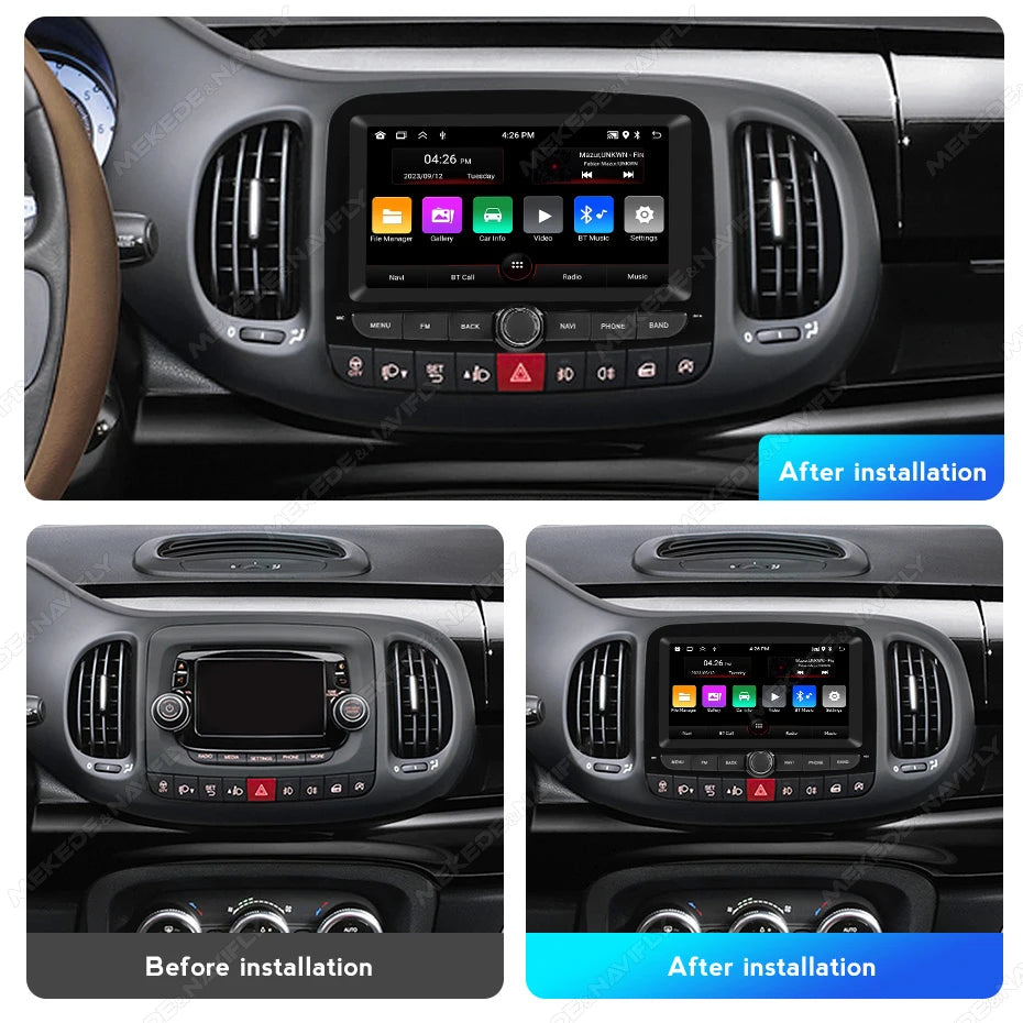 For Fiat 500L 2013-2019 Android 15 2+64G 2 Din Car Radio Wireless Carplay Central Multimed
