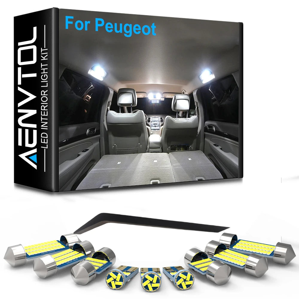 LED Interior Light Kit for Peugeot - Canbus Error-Free Interior Bulbs