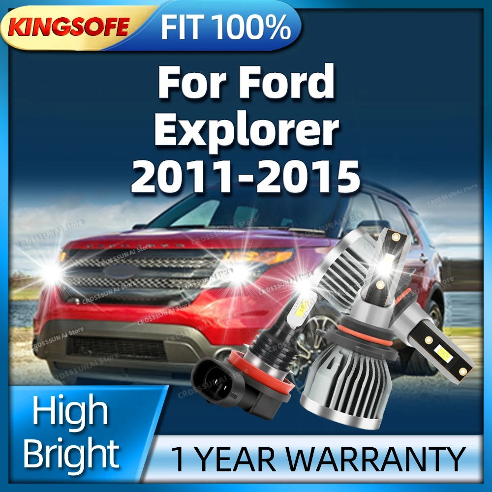 2/6Pcs LED Headlight 180W Ultra Bright Car Bulb Fog Light Lamp 6000K Canbus For Ford Explo