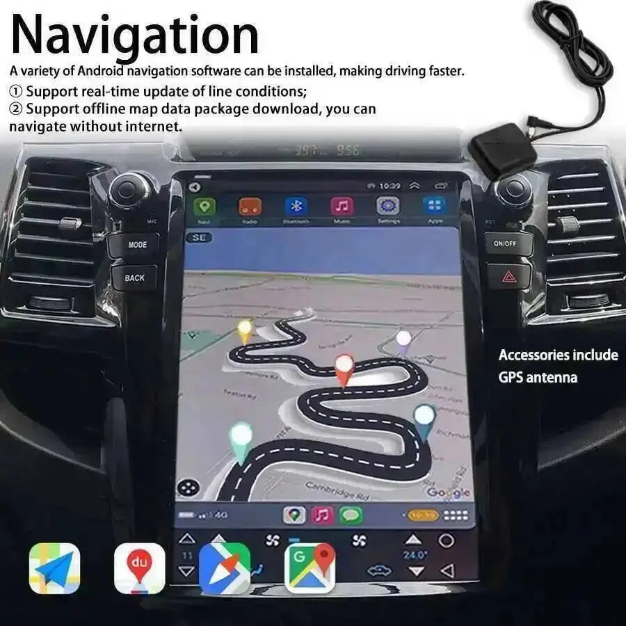 Carplay Qled Screen Stereo Navigation Wireless BT For Toyota Fortuner 2016-2020 Android 15