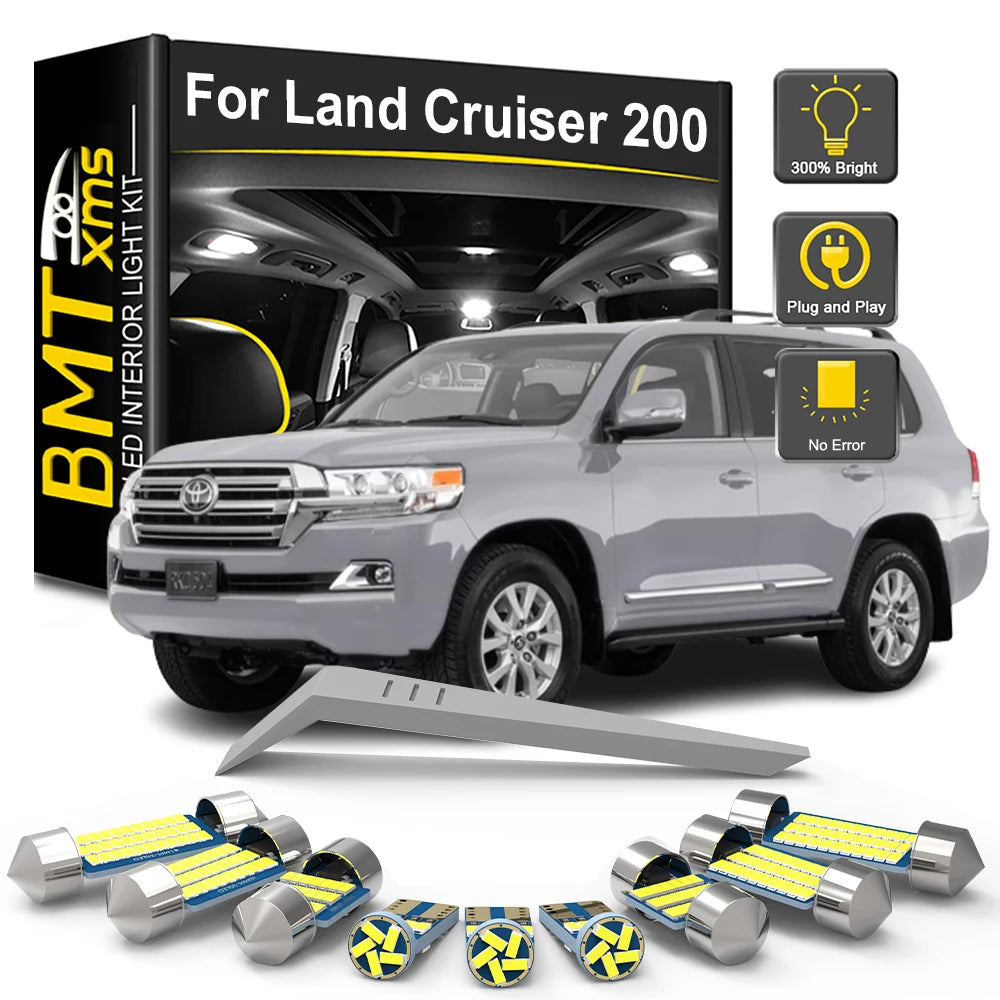 19-Piece LED Interior Light Kit for Toyota Land Cruiser 200 Series 2008-2017 - Canbus Dome Map Door Trunk Bulbs | AUT...
