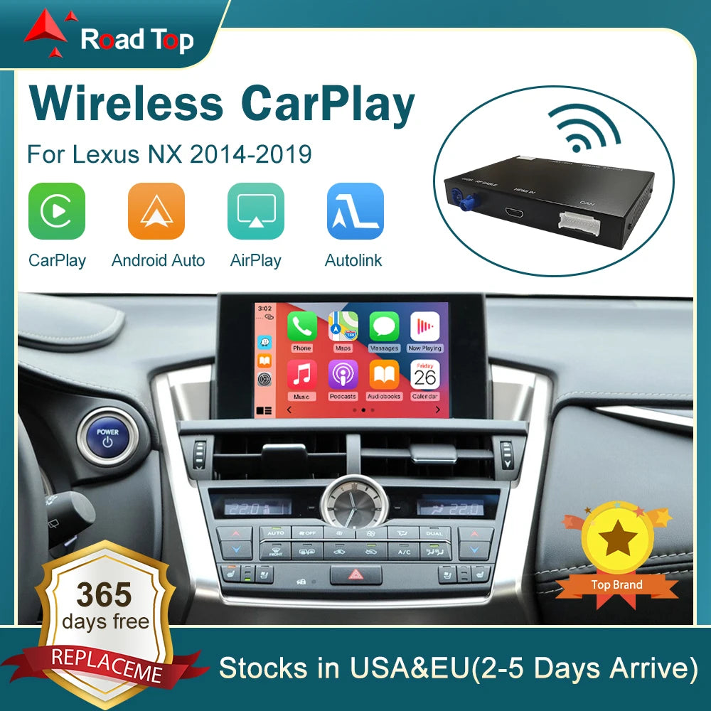 Wireless CarPlay RoadTop for Lexus NX 2014-2019, with Android Auto Mirror Link AirPlay Car