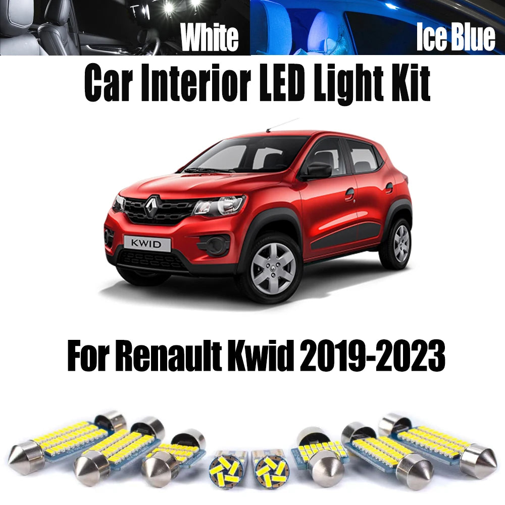 7-Piece LED Interior Light Kit for Renault Kwid - Canbus Error-Free Bulbs | AUTOKITSHOP