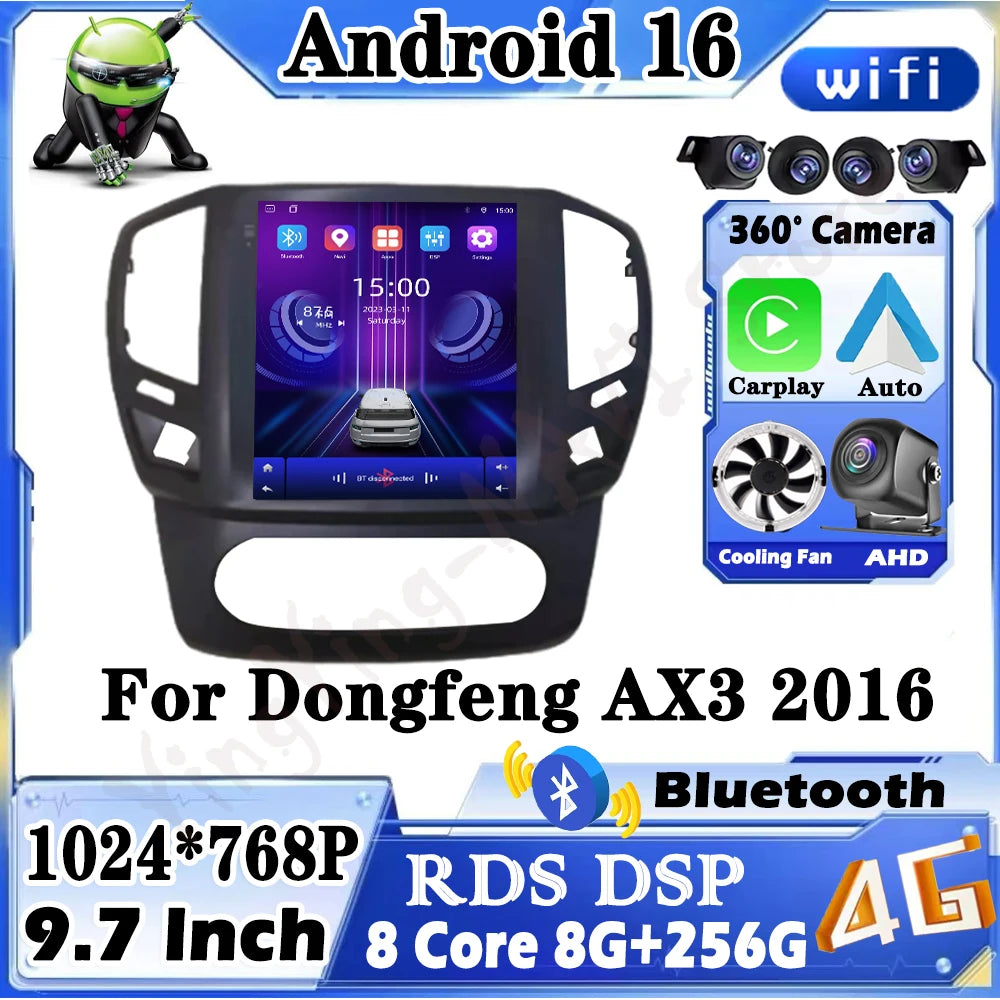 9.7 lnch For Dongfeng AX3 2016 Car Carplay Radio Video Multimedia Player DSP Stereo lPS Sc