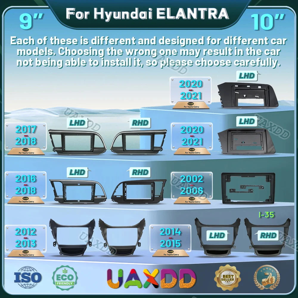 For 2012-2020 Hyundai ELANTRA 9INCH 2020-2021 10.1INCH Car DVD MP5 Radio Android Frame Vid