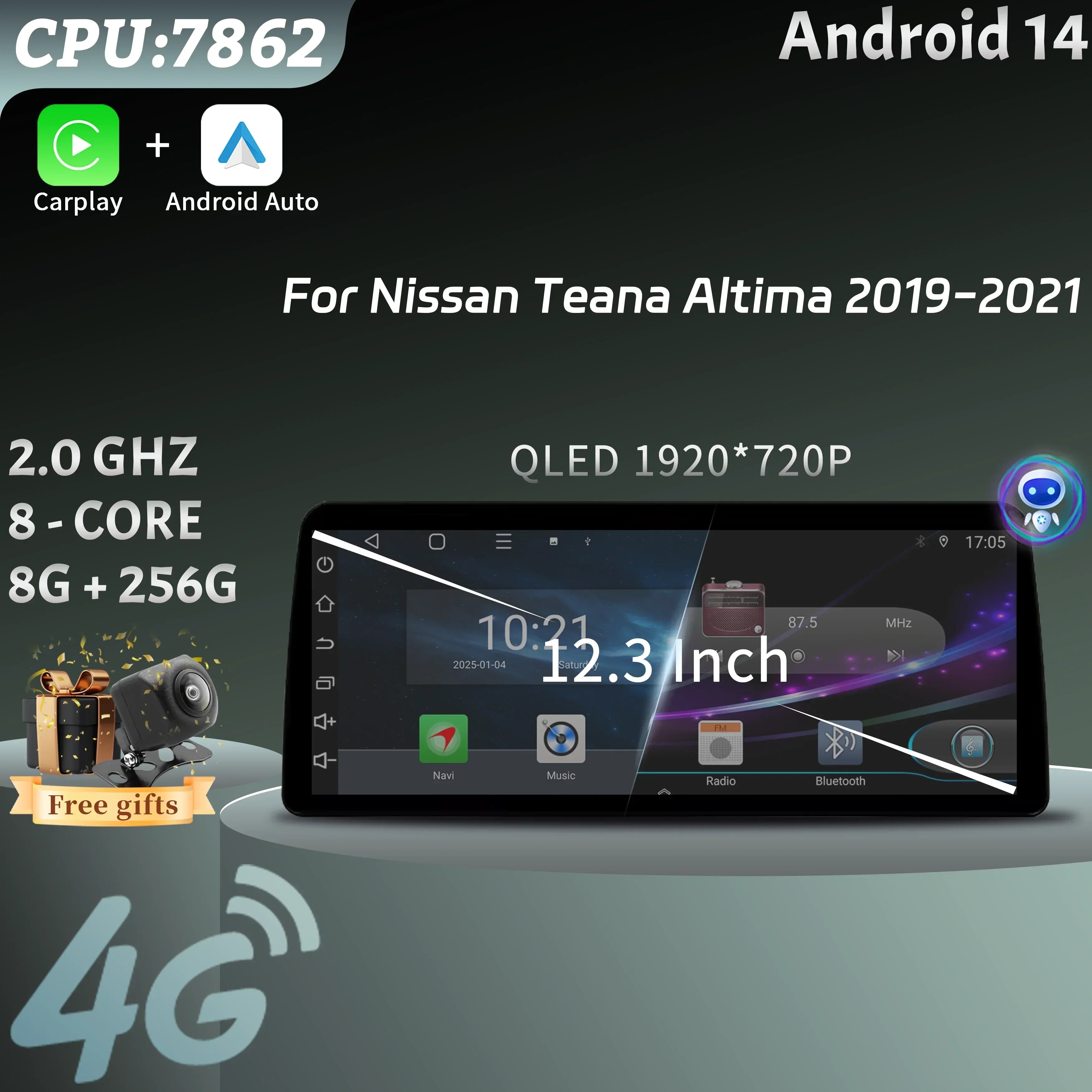 12.3inch For Nissan Teana Altima 2019-2021 Car Radio Multimedia Navigation 4G GPS Android
