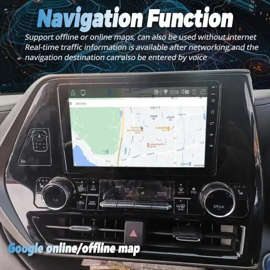Car Multimedia Video Player For TOYOTA Highlander CROWN KLUGER Android CarPlay Navigation