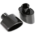 1Pcs Universal Car Glossy Carbon Fiber Muffler Tip Exhaust Pipe Nozzle Decoration Stainless Silv - Automotive LED Light