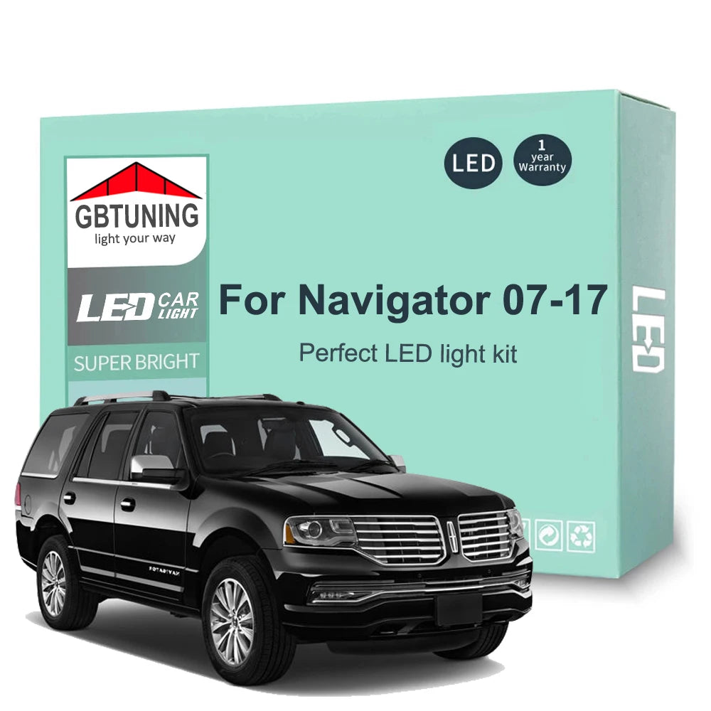 14-Piece LED Interior Light Kit for Lincoln Navigator MK3 III 2007-2011 - Canbus Dome Map Door Trunk Bulbs | AUTOKITSHOP