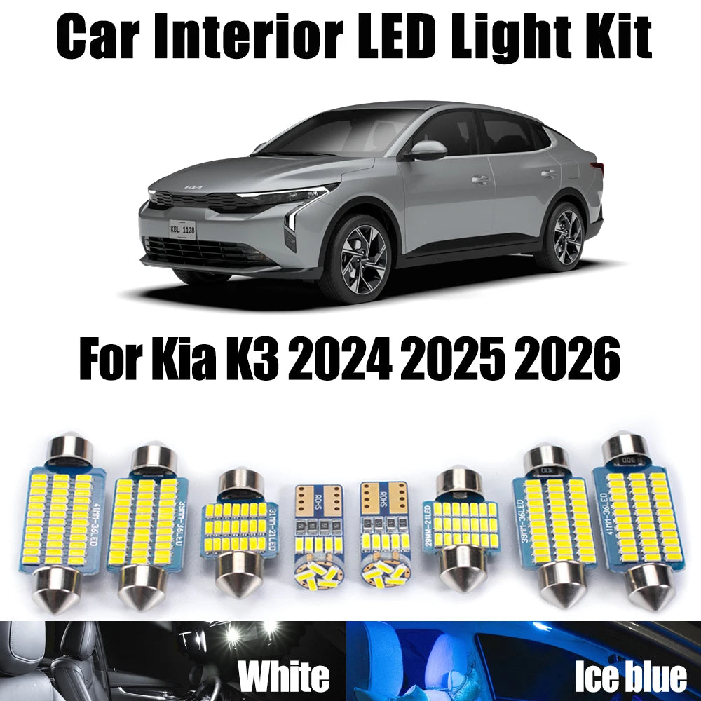 10-Piece LED Interior Light Kit for Kia K3 - Canbus Error-Free Bulbs | AUTOKITSHOP