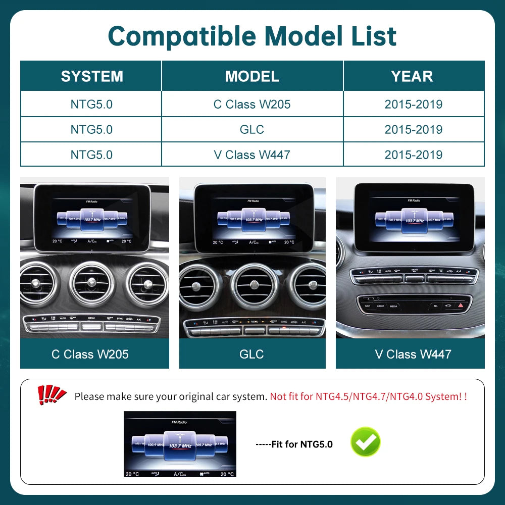 12.3 CN Ultra-thin Touch Screen RoadTop Wireless CarPlay for Mercedes-Benz C Class W205 GL