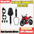 Folding Motorcycle Rearview Mirrors Off Road Adv Wide Side Mirror For Ducati Panigale V4 2