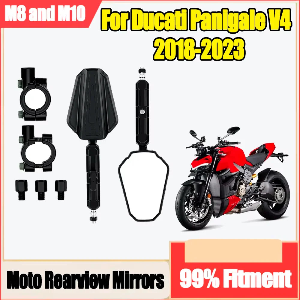 Folding Motorcycle Rearview Mirrors Off Road Adv Wide Side Mirror For Ducati Panigale V4 2