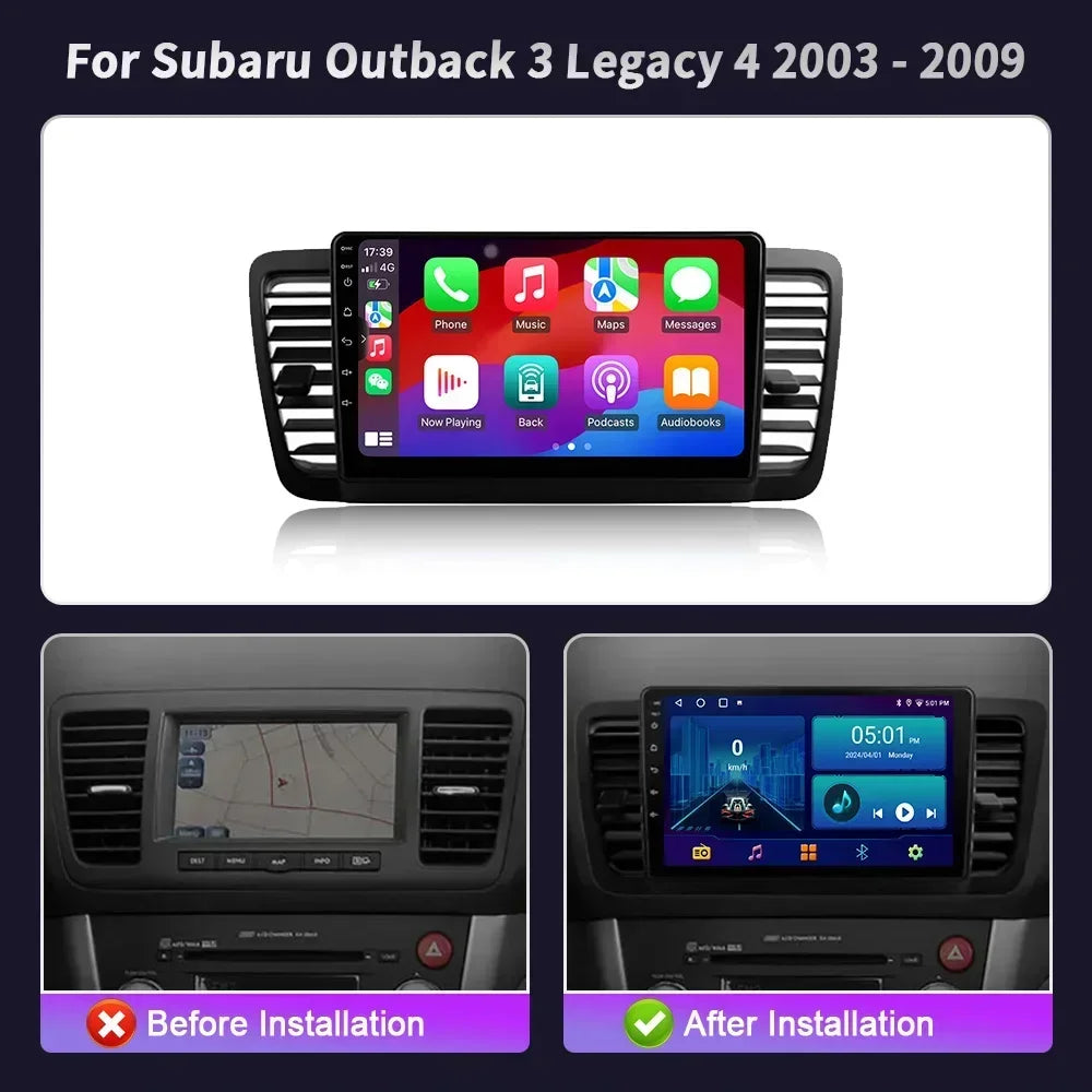For Subaru Outback 3 Legacy 4 2003-2009 Car Radio Wireless Android 14 Multimedia Navigatio