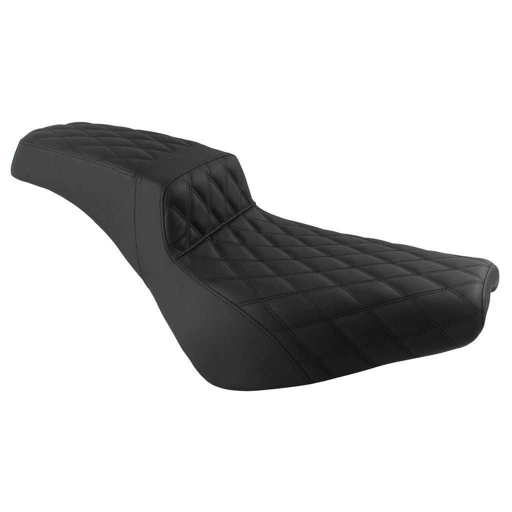 Black Two Up Motorcycle Complete Seat Driver & Passenger Cushion For Harley Softail Street Bob F - Automotive LED Light
