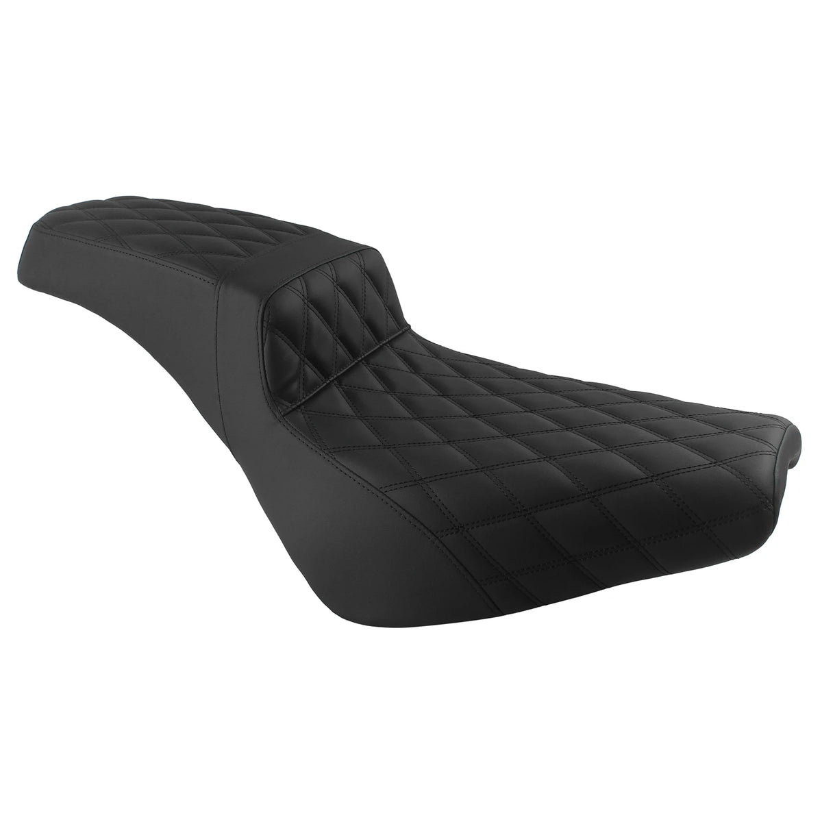 Black Two Up Motorcycle Complete Seat Driver & Passenger Cushion For Harley Softail Street Bob F - Automotive LED Light