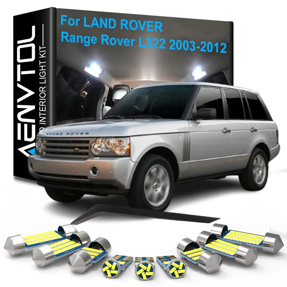 26-Piece LED Interior Light Kit for Land Rover Range Rover L322 2003-2012 - Canbus Dome Map Door Trunk Bulbs | AUTOKI...
