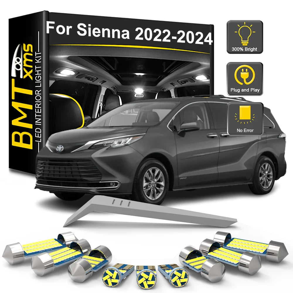 17-Piece LED Interior Light Kit for Toyota Sienna Hybrid - Canbus Error-Free Bulbs | AUTOKITSHOP