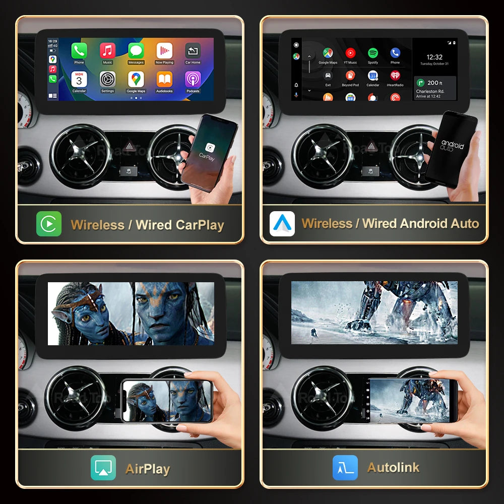 RoadTop Linux Screen Wireless CarPlay Android Auto Multimedia Display for Mercedes-Benz GL
