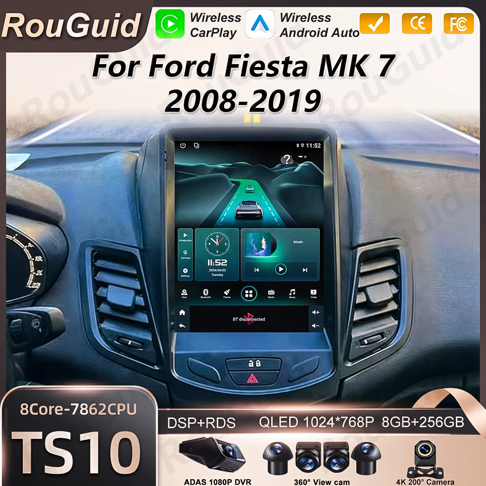 Android 16 Carplay For Ford Fiesta MK 7 2008 2009 2010-2019 Multimedia Player Bluetooth 5G | AUTOKITSHOP