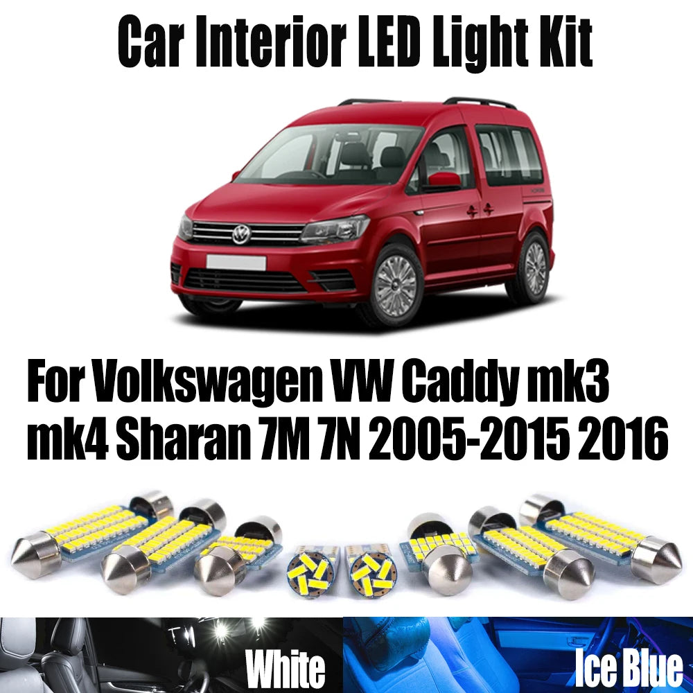 LED Interior Light Kit for Volkswagen VW Caddy mk3 mk4 Sharan 7M 7N - Canbus Error-Free Bulbs | AUTOKITSHOP