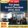 D3S LED Headlight For Jeep Grand Cherokee 2018 2019 2020 2021 2022 2023 30000LM HID 6000K