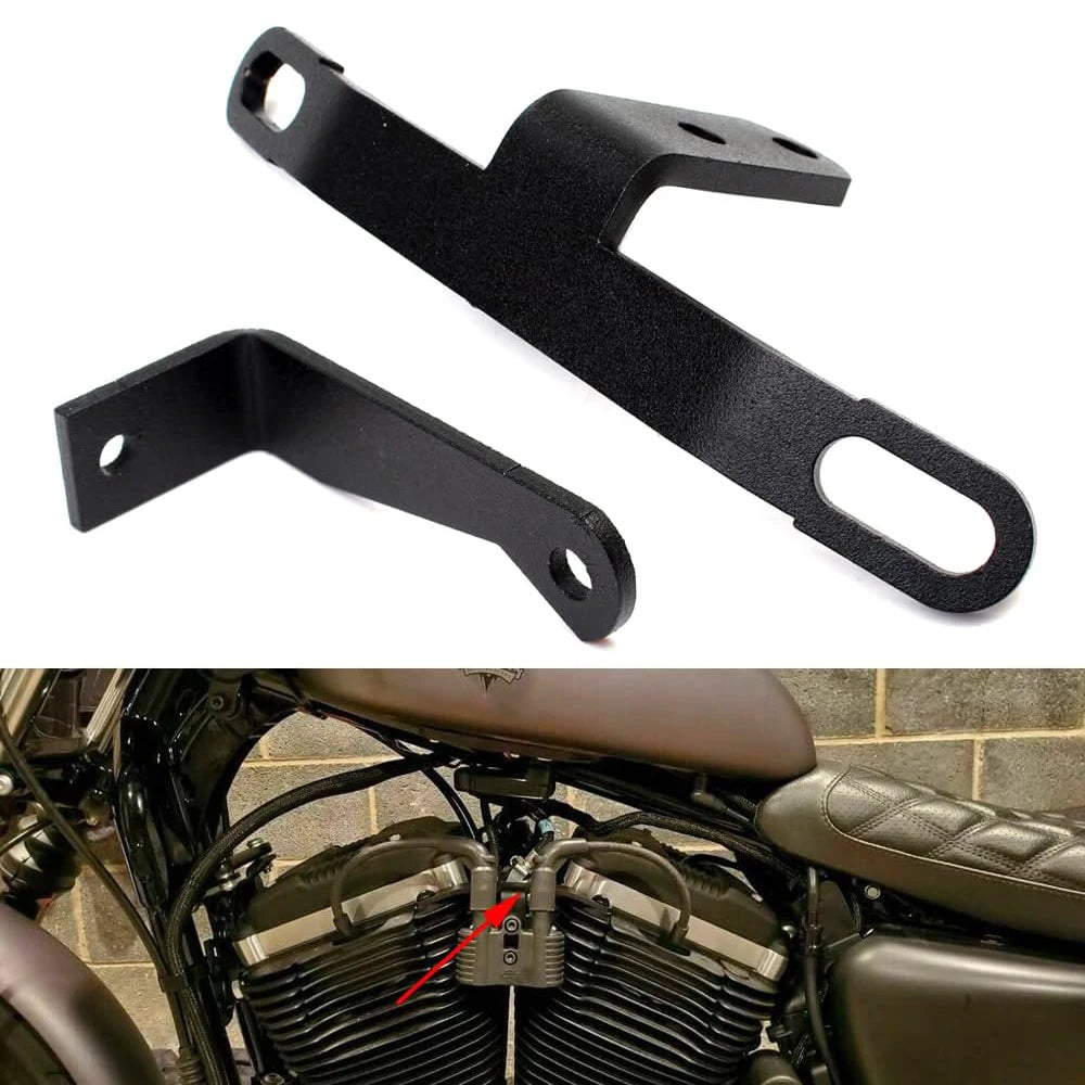Motorcycle Ignition Key Rrlocation Kit And Coil Mounting Bracket For Harley Sportster Iron 883 1 - Automotive LED Light