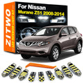 ZITWO 14Pcs Car LED Interior Dome Map Door Light Plate Trunk Lamp Kit For Nissan for Nissan Z51 - Canbus LED Car Light