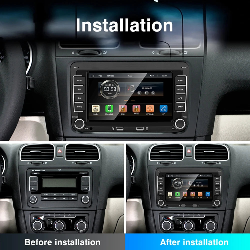 7" 2 Din HD Car Media Video RDS Airplay Car Radio CarPlay Android Auto Stereo Audio For Vo | AUTOKITSHOP
