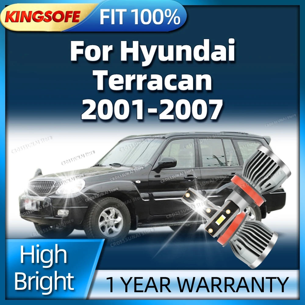 LED Front Light Canbus Car Headlight 30000LM Auto Bulbs For Hyundai Terracan 2001 2002 200