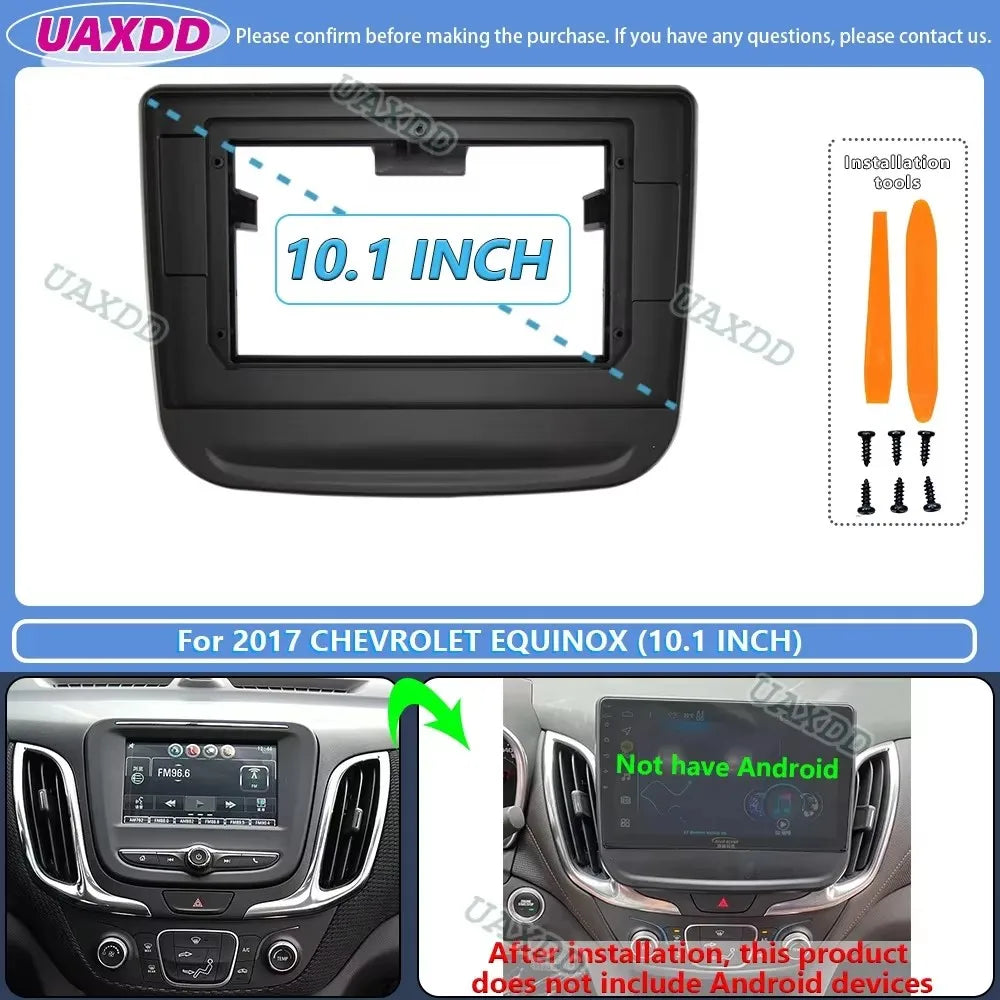 For 2017 CHEVROLET EQUINOX 10INCH 2 Din Car stereo radio Android frame panel fascia cable