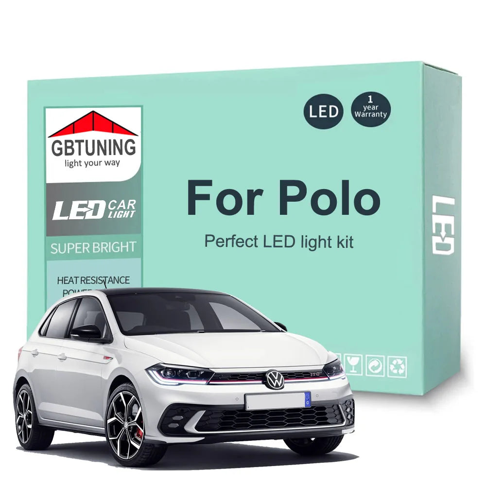 10-Piece LED Interior Light Kit for Volkswagen VW Polo MK6 VI AW1 BZ1 - Canbus Error-Free Bulbs | AUTOKITSHOP
