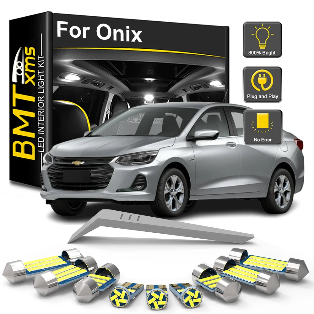 8-Piece LED Interior Light Kit for Chevrolet Chevy Onix 2013-2019 - Canbus Dome Map Door Trunk Bulbs | AUTOKITSHOP