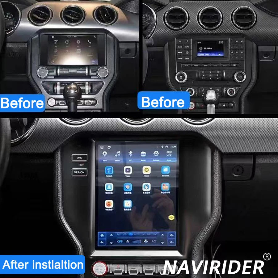 Android 15 256GB AHD Qled Screen Navigation GPS For Ford Mustang 2015-2021 9.7inch Navi St