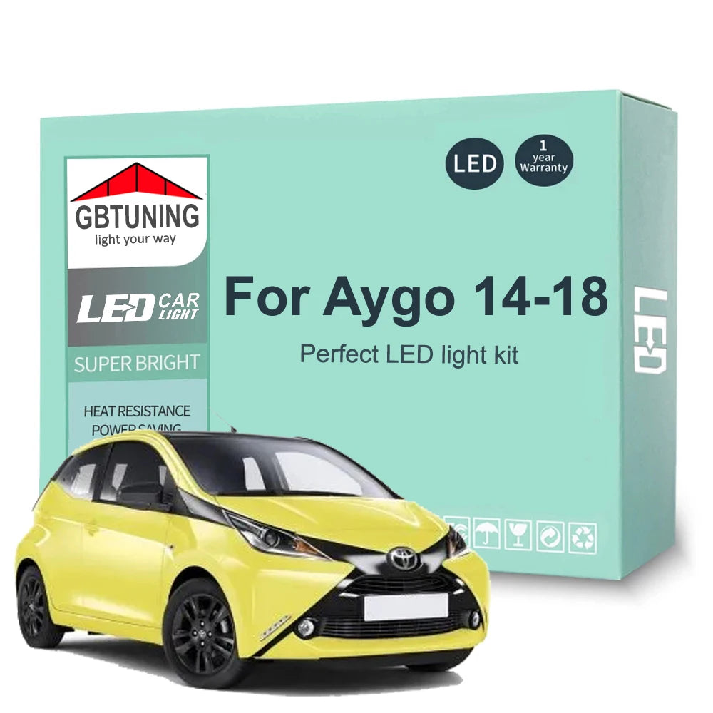 6-Piece LED Interior Light Kit for Toyota Aygo MK2 - Canbus Error-Free Bulbs | AUTOKITSHOP
