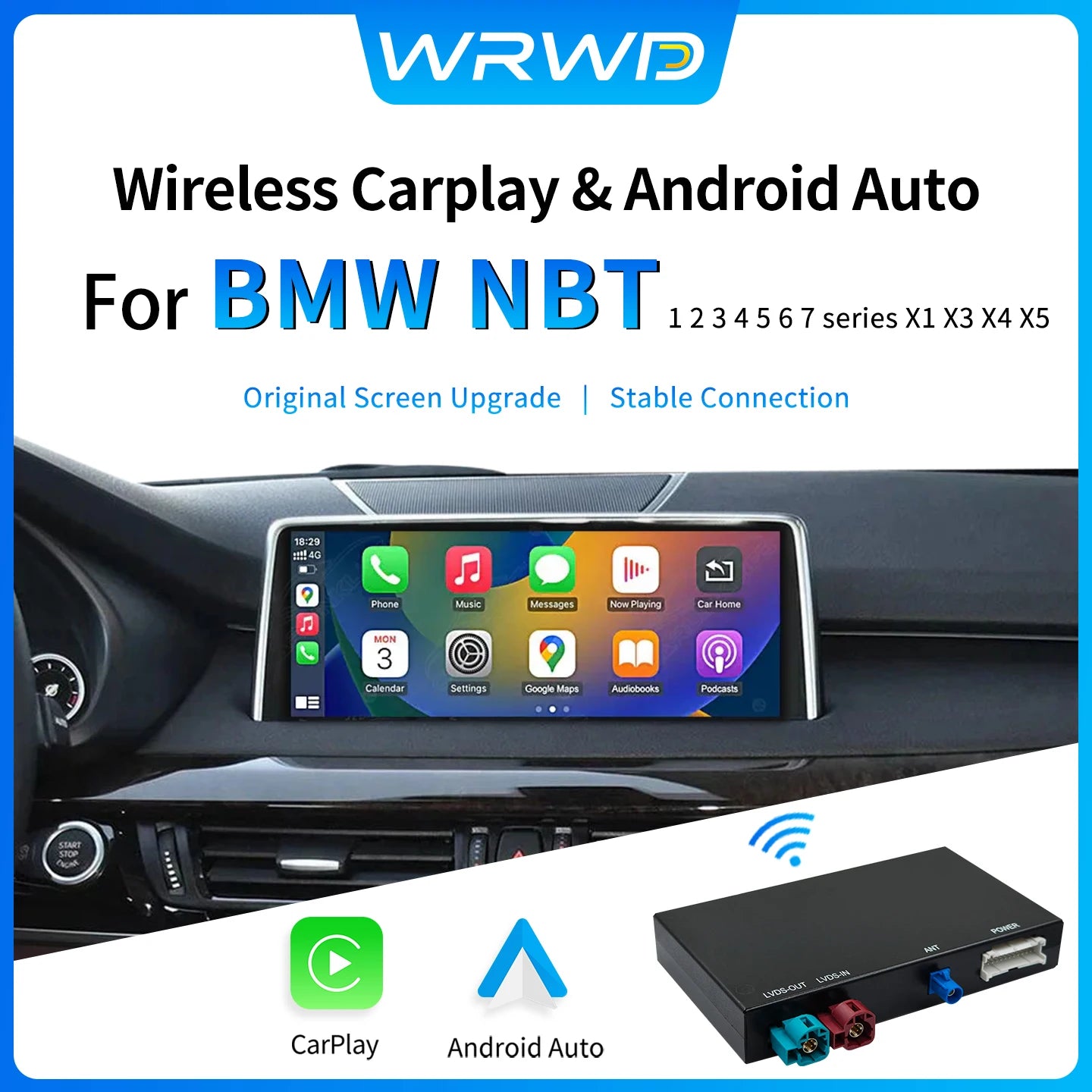 Wireless CarPlay Android AUTO for BMW NBT/CIC System 1 2 3 4 5 6 7 Series X1 X3 X4 X5 X6 M