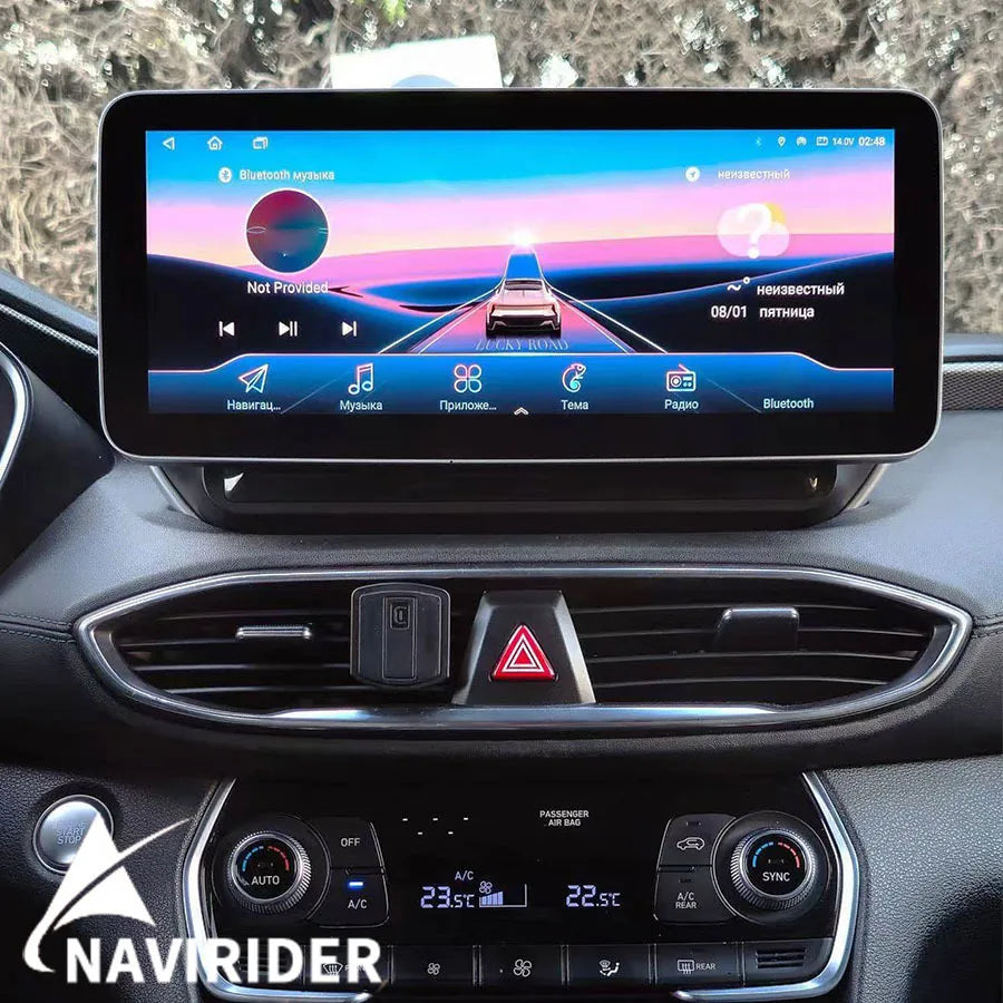 12.3 Inch Android 15 IPS Screen Music Stereo For Hyundai Santa Fe 4 2018 -2021 GPS CarPlay