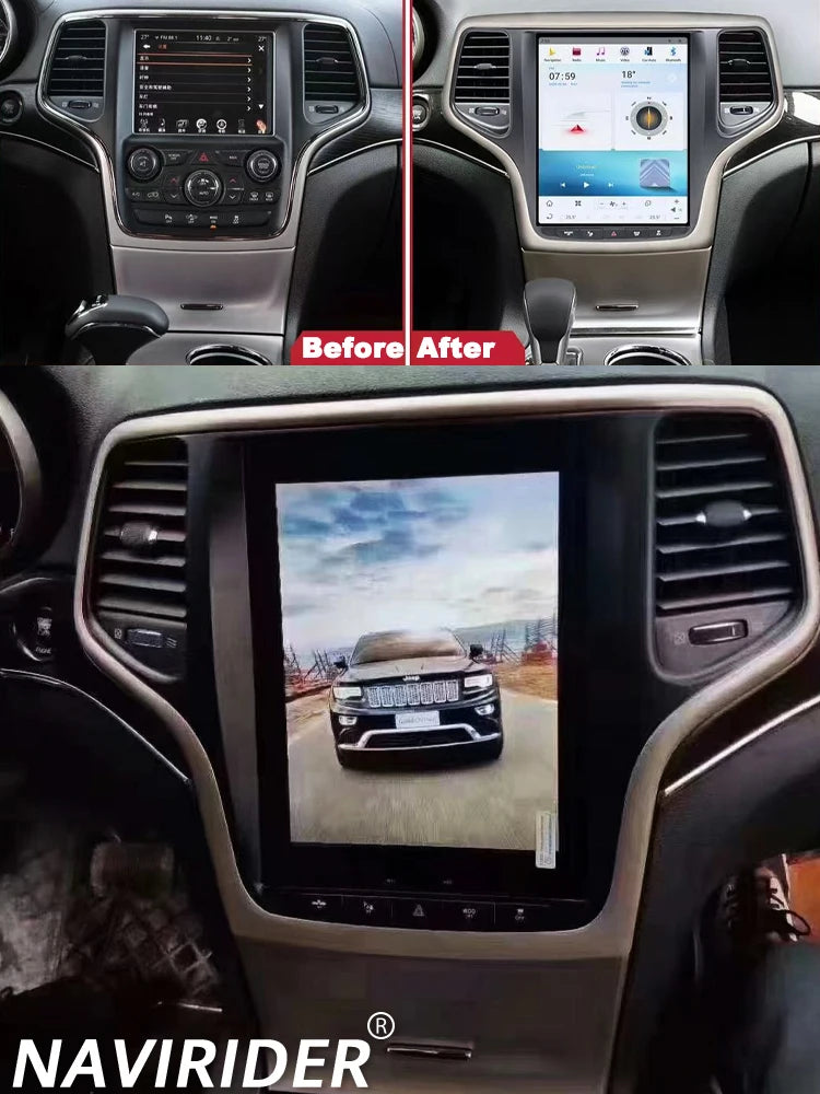 Android 15 Stereo Car Radio For JEEP Grand Cherokee 2014-2023 GPS 2Din DSP Car Multimedia