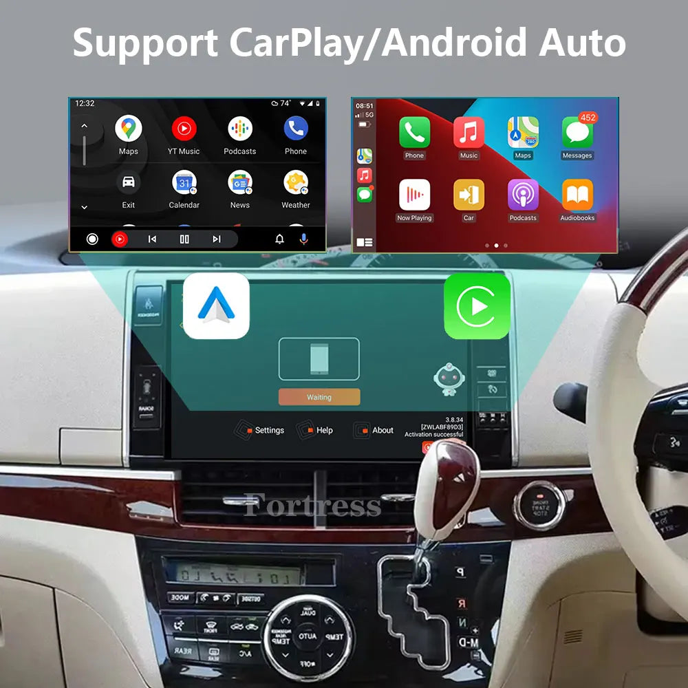 Android 16 Auto Car Radio For Toyota Previa 3 III XR50 Estima 2006 - 2019 Multimedia QLED
