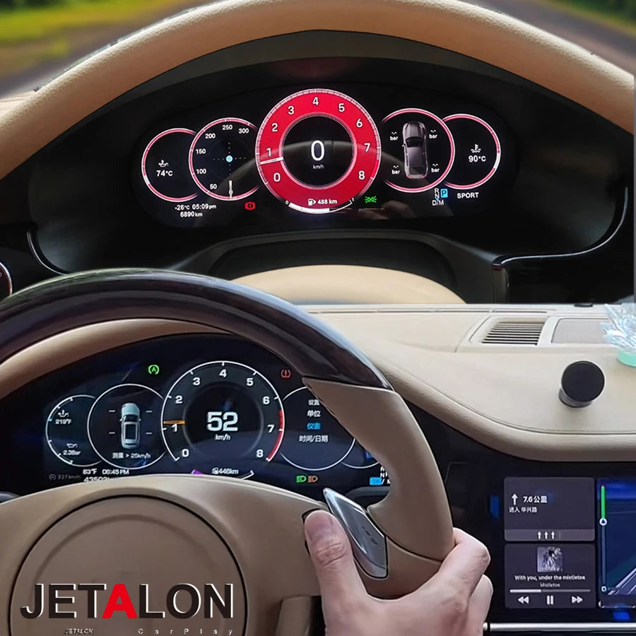 SpeedMeter Dashboard Screen Car LCD Virtual Cockpit With Carplay For Porsche Panamera 2010