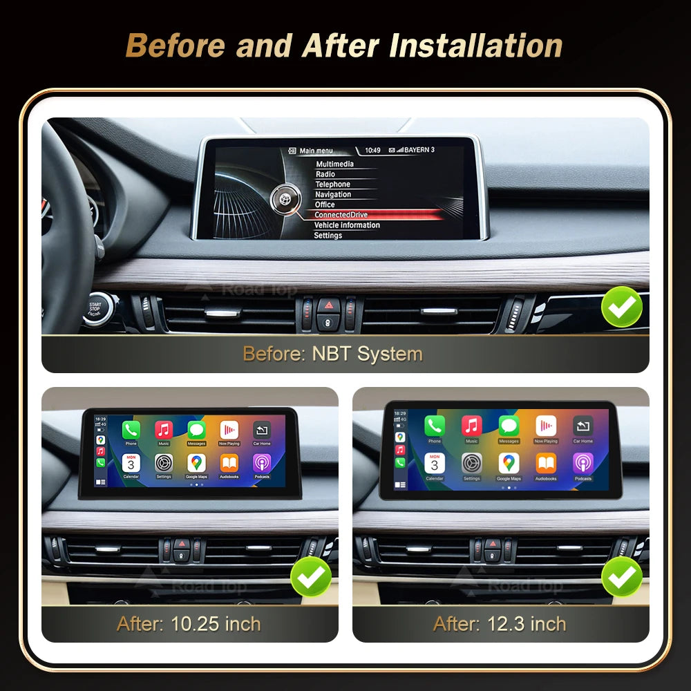 10.25' 12.3' Wireless Carplay Multimedia Display Touch Screen Android auto Head Unit For B