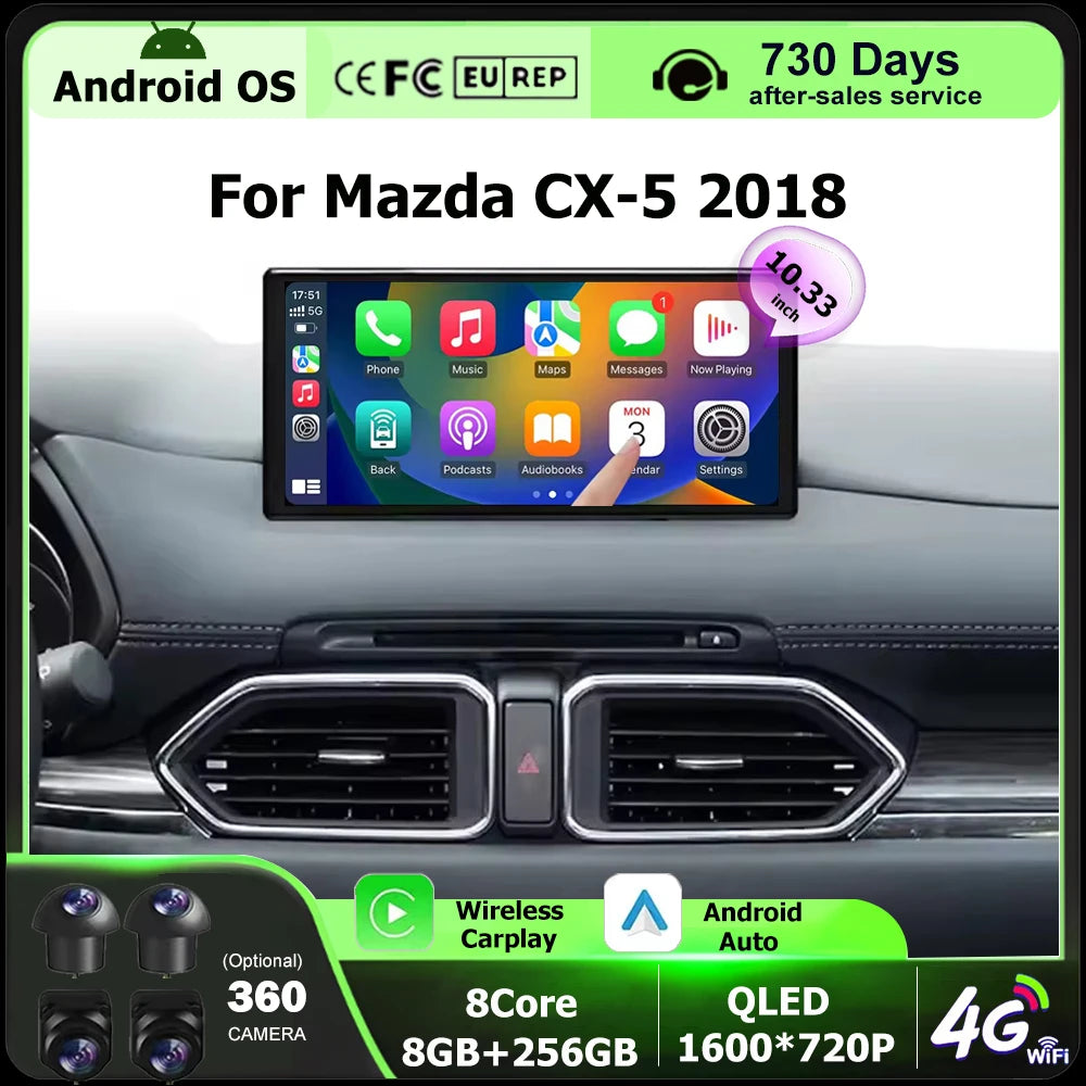 10.33 Inch For Mazda CX-5 2018 Car Radio Multimedia Video Player Navigation GPS Android 16