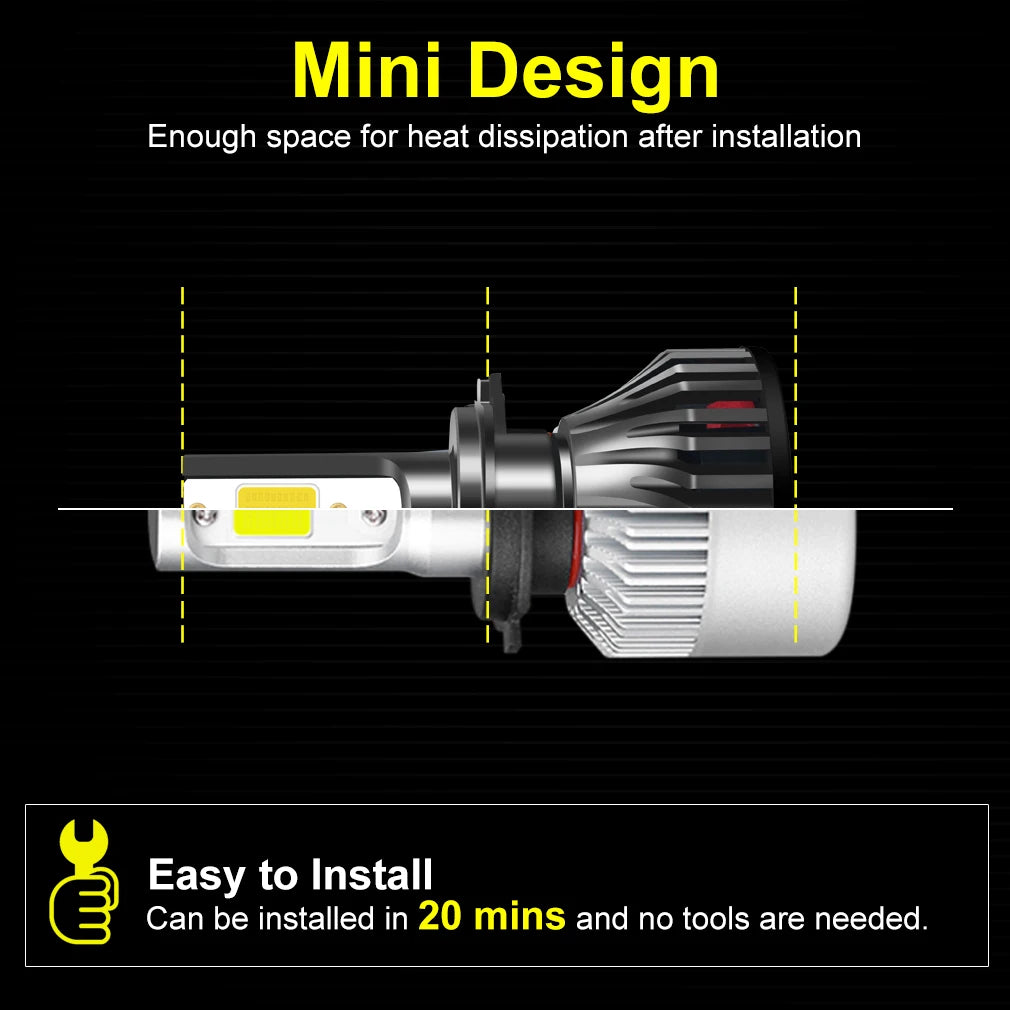 H4 H7 Led 20000LM Bulb Car Headlight H1 H3 LED H8 H11 9005 HB3 9006 HB4 9012 HIR2 H27 880