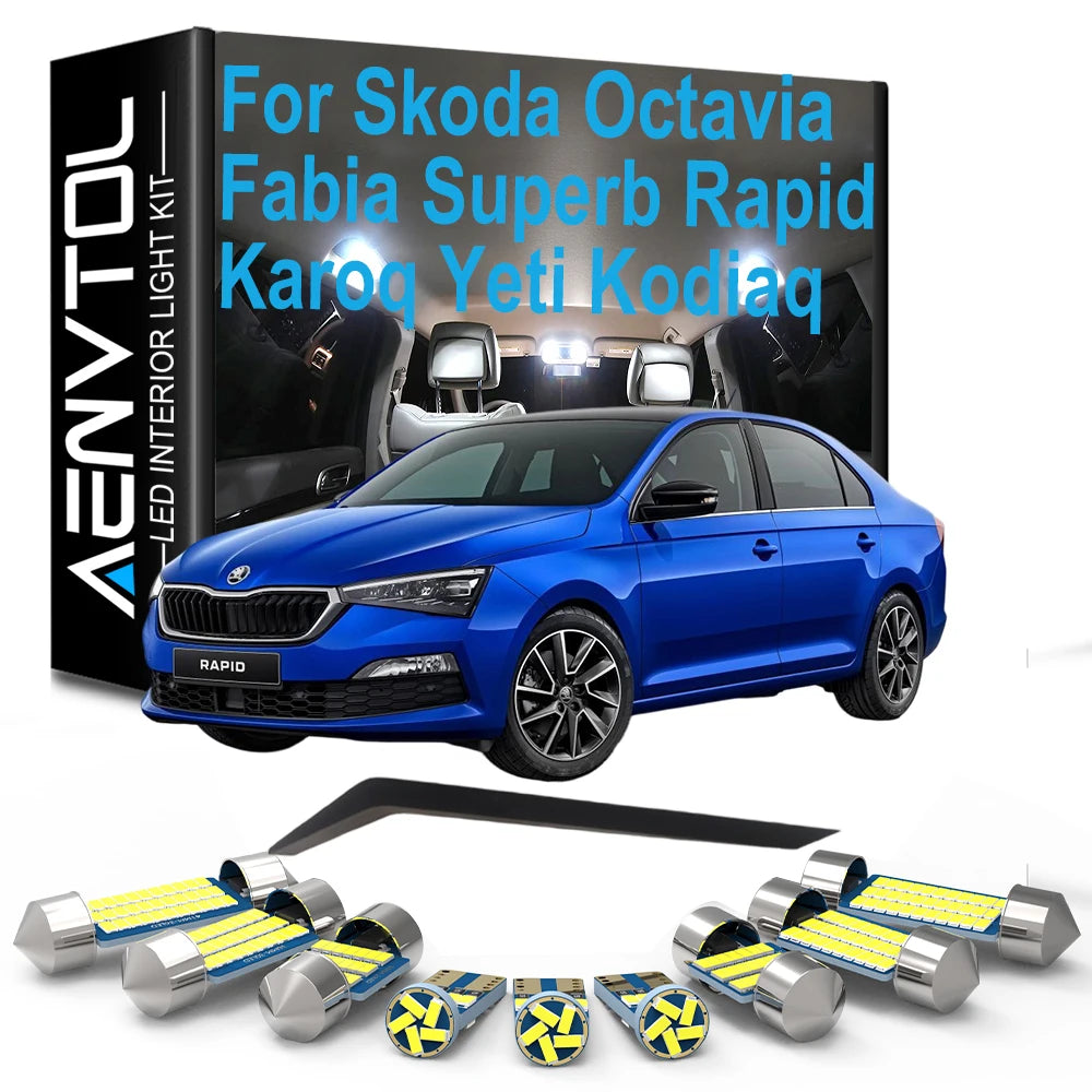 Canbus LED Interior Light Kit For Skoda Octavia Fabia Superb Rapid Karoq Yeti Kodiaq Citig