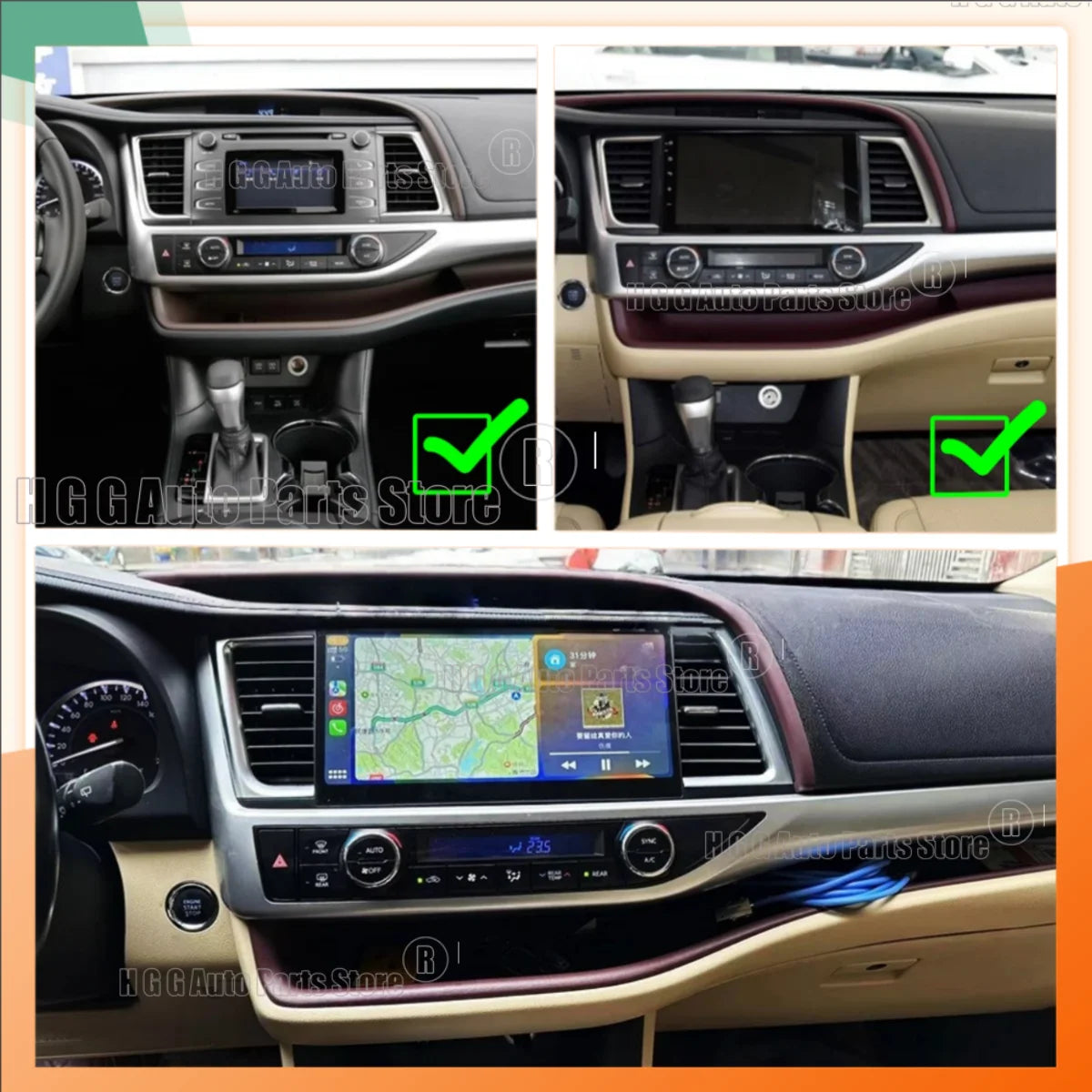 Multimedia Android 14 Screen For Toyota Highlander 2015-2020 Car Radio dsp Video Player GP