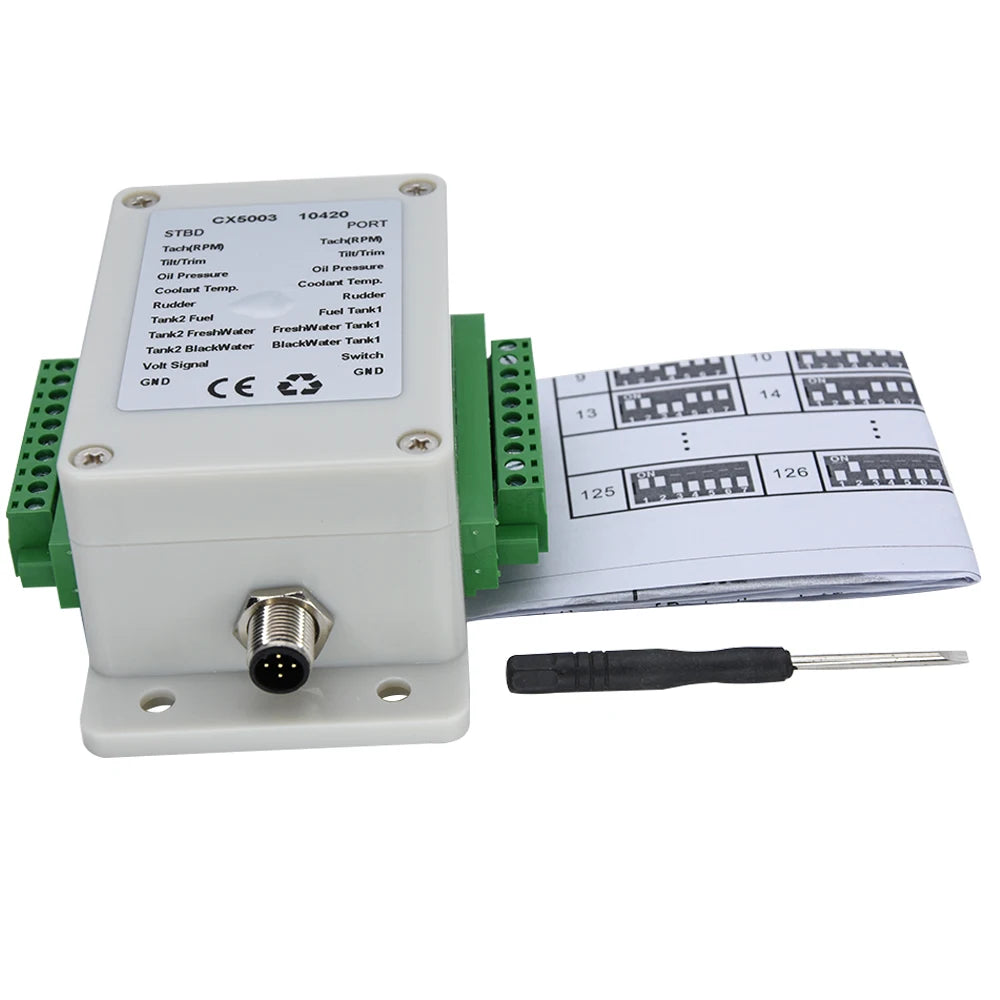 Dual Channel NMEA 2000 Multifunction Converter 0-190 ohm Up to 18 sensors CX5003 NMEA2000 Conver - Automotive LED Light
