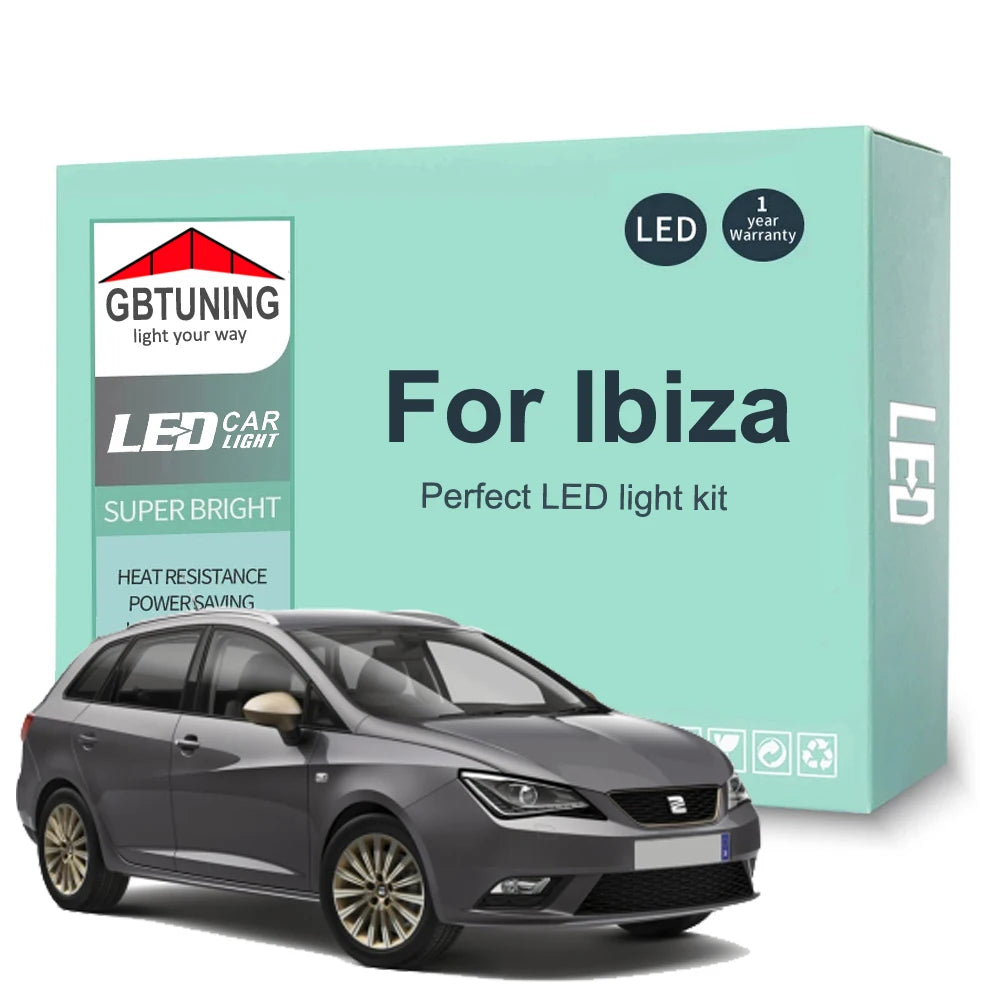 LED Interior Light Kit for Seat Ibiza 6L 6J 6P 2002-2008 - Canbus Dome Map Door Trunk Bulbs | AUTOKITSHOP